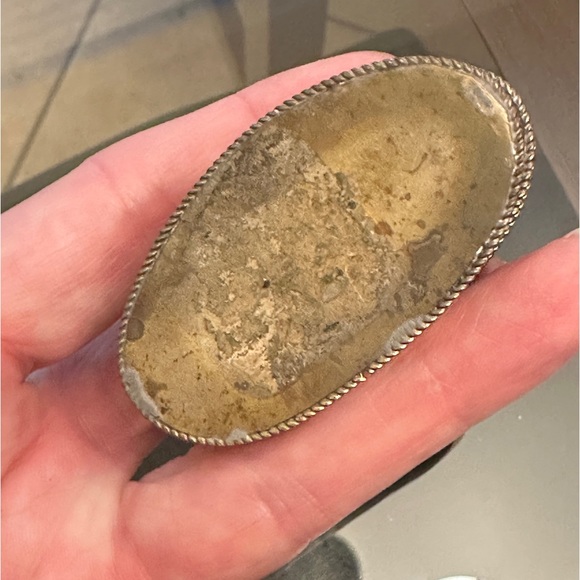 Small Silver Container with Turquoise Stone. Vintage. - Picture 3 of 5